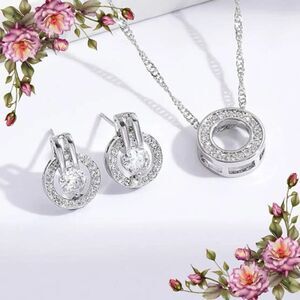 Cubic Zirconia Round Jewelry Set